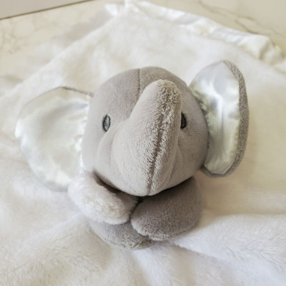 Baby Starters Elephant Plush Lovey "Love You To Moon & Back" Rattle Satin 14"